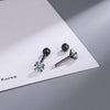 1 Pair Simple Style Solid Color Pleated Sterling Silver Ear Studs