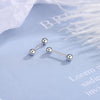 1 Pair Simple Style Solid Color Pleated Sterling Silver Ear Studs