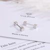 1 Pair Simple Style Solid Color Pleated Sterling Silver Ear Studs