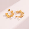 1 Pair Elegant Retro C Shape Plating Inlay Stainless Steel Artificial Pearls 18k Gold Plated Ear Studs