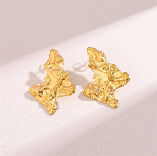 1 Pair Retro Simple Style Geometric Plating Stainless Steel 18k Gold Plated Ear Studs