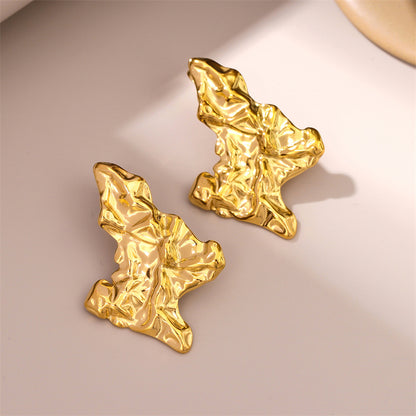 1 Pair Retro Simple Style Geometric Plating Stainless Steel 18k Gold Plated Ear Studs