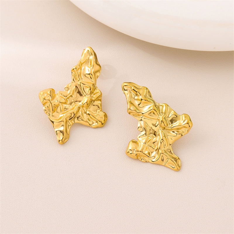 1 Pair Retro Simple Style Geometric Plating Stainless Steel 18k Gold Plated Ear Studs