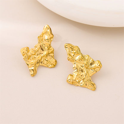 1 Pair Retro Simple Style Geometric Plating Stainless Steel 18k Gold Plated Ear Studs