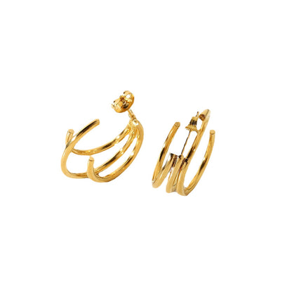 1 Pair Casual Simple Style Solid Color Plating Titanium Steel 18k Gold Plated Earrings