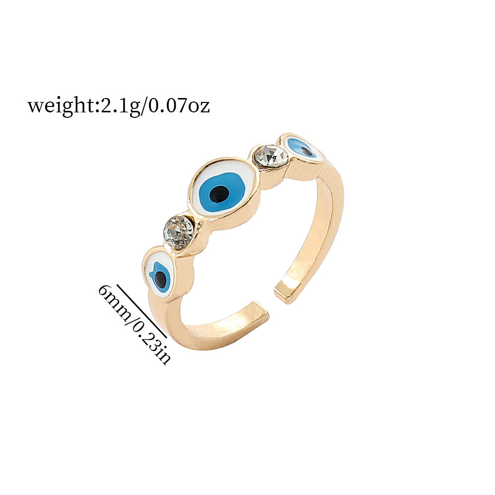 Basic Eye Alloy Enamel Plating Women's Open Rings