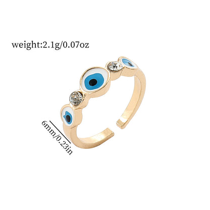 Basic Eye Alloy Enamel Plating Women's Open Rings