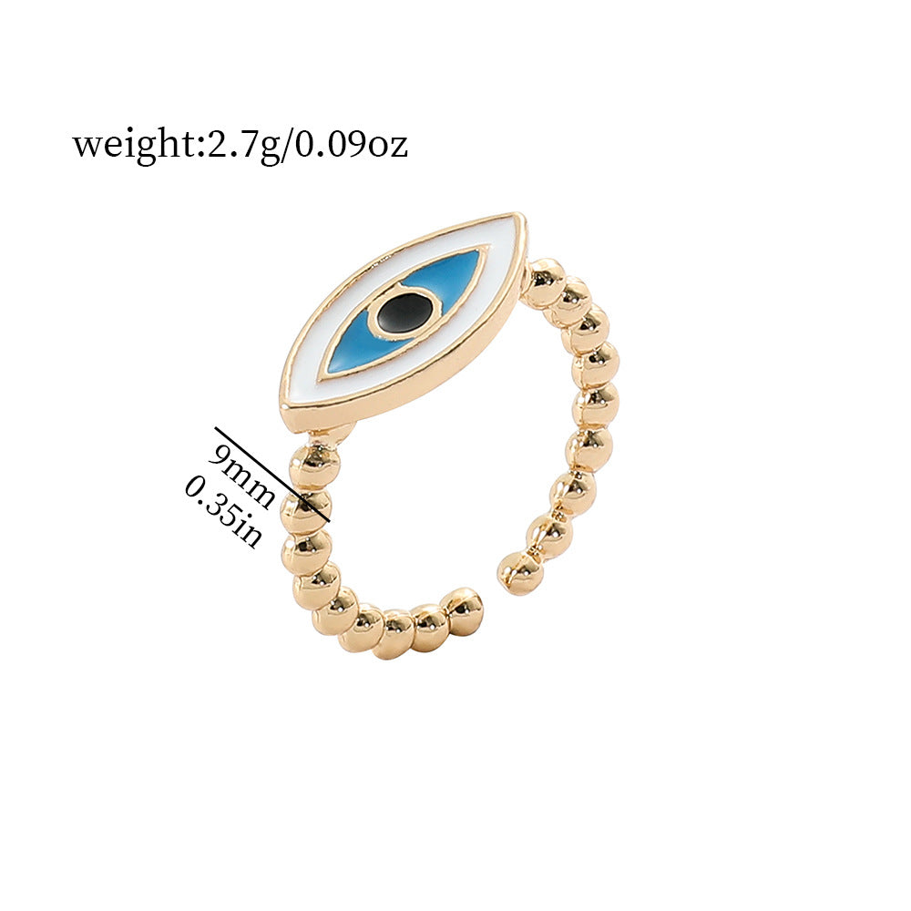 Basic Eye Alloy Enamel Plating Women's Open Rings