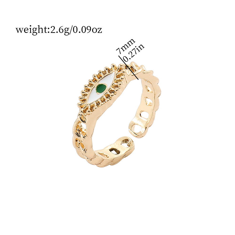 Basic Eye Alloy Enamel Plating Women's Open Rings