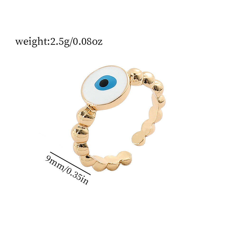 Basic Eye Alloy Enamel Plating Women's Open Rings