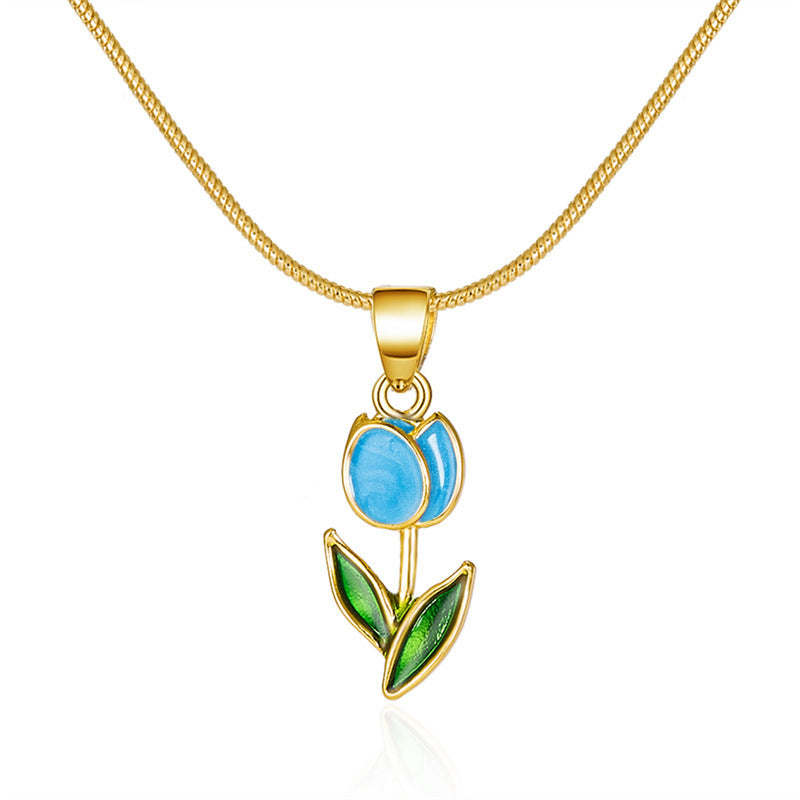 Lady Flower Alloy Plating Women's Pendant Necklace