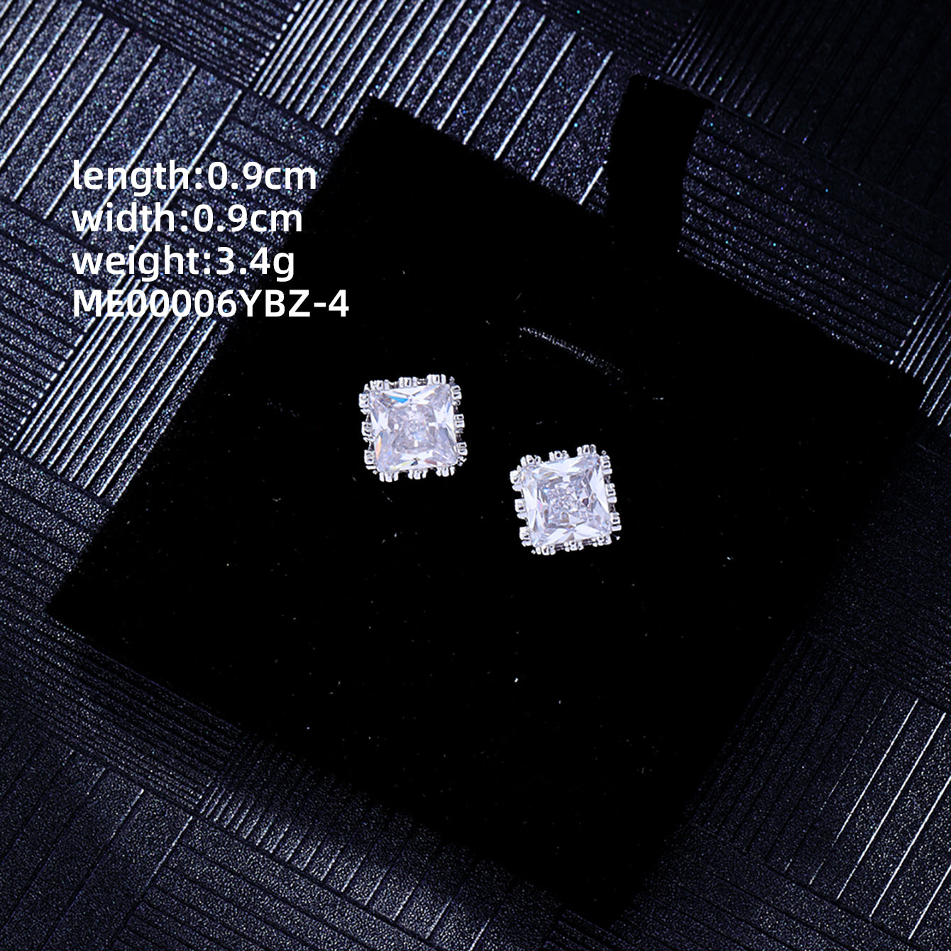 1 Pair Simple Style Square Plating Inlay Copper Zircon White Gold Plated Ear Studs