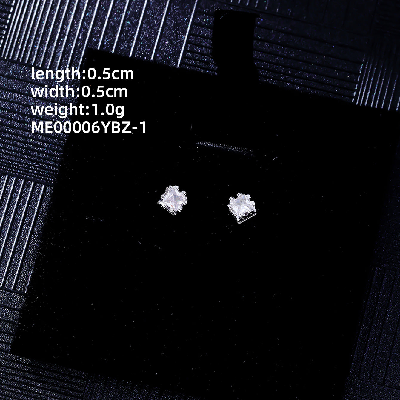 1 Pair Simple Style Square Plating Inlay Copper Zircon White Gold Plated Ear Studs