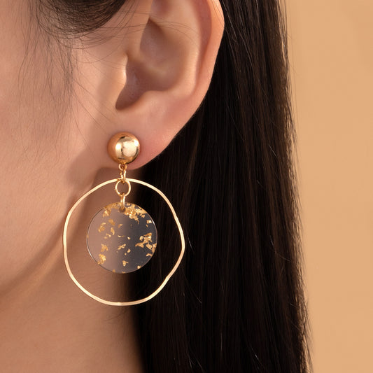 Wholesale Jewelry Simple Style Round Alloy Hollow Out Drop Earrings