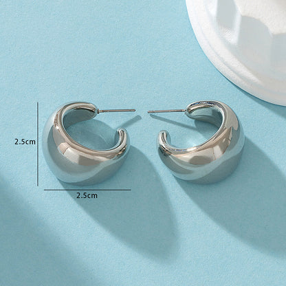 1 Pair Simple Style Solid Color Plating Alloy Gold Plated Ear Studs