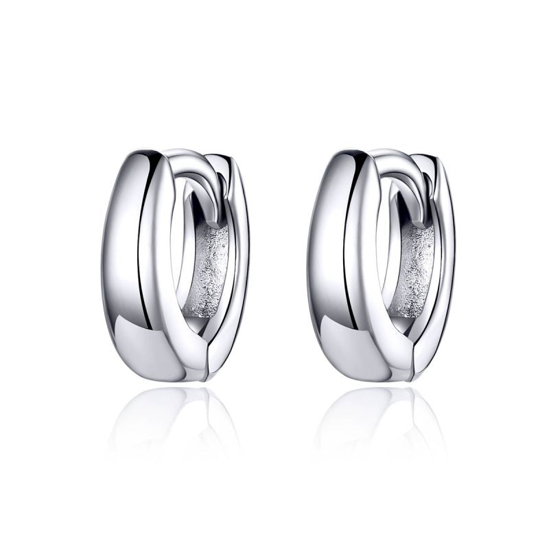 1 Pair Simple Style Solid Color Plating Sterling Silver Silver Plated Hoop Earrings