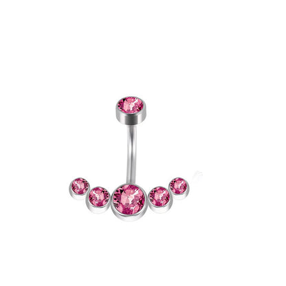 Basic Vacation Sexy Geometric Stainless Steel Zircon Belly Ring In Bulk