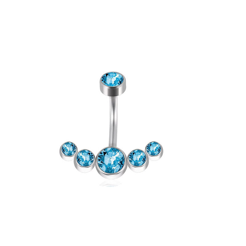 Basic Vacation Sexy Geometric Stainless Steel Zircon Belly Ring In Bulk