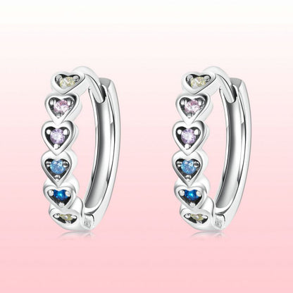 1 Pair Simple Style Heart Shape Inlay Sterling Silver Zircon Earrings