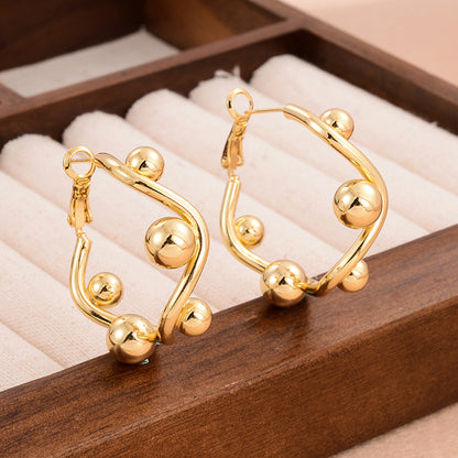 1 Pair Ig Style Simple Style Irregular Round Plating Copper 18k Gold Plated White Gold Plated Earrings