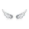 1 Pair Elegant Commute Wings Inlay Sterling Silver Zircon Ear Studs