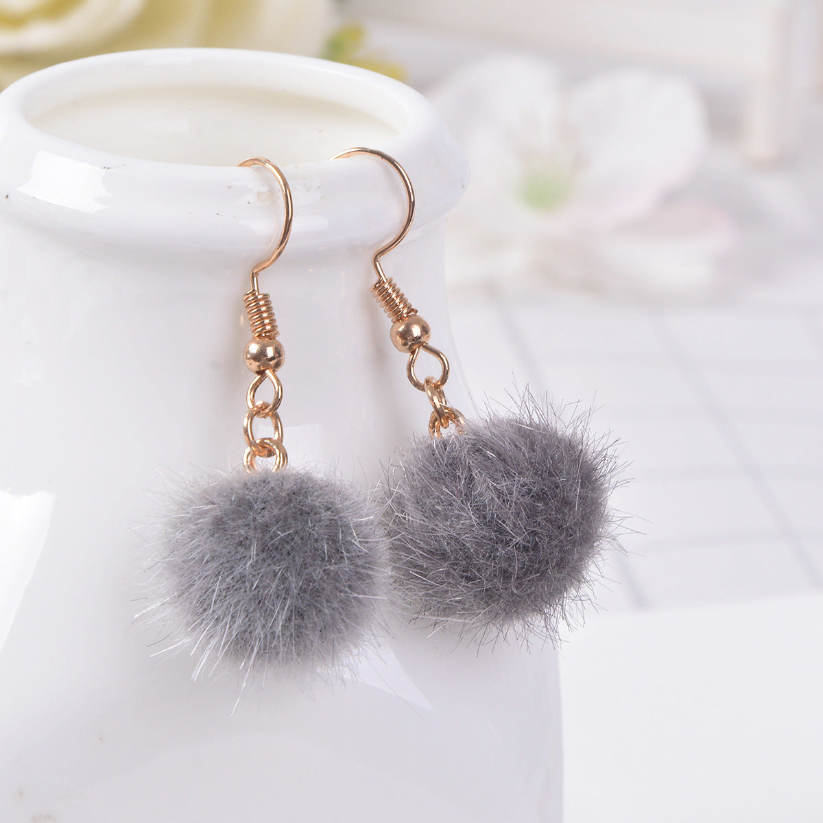 Wholesale Jewelry Modern Style Round Alloy Plating Drop Earrings