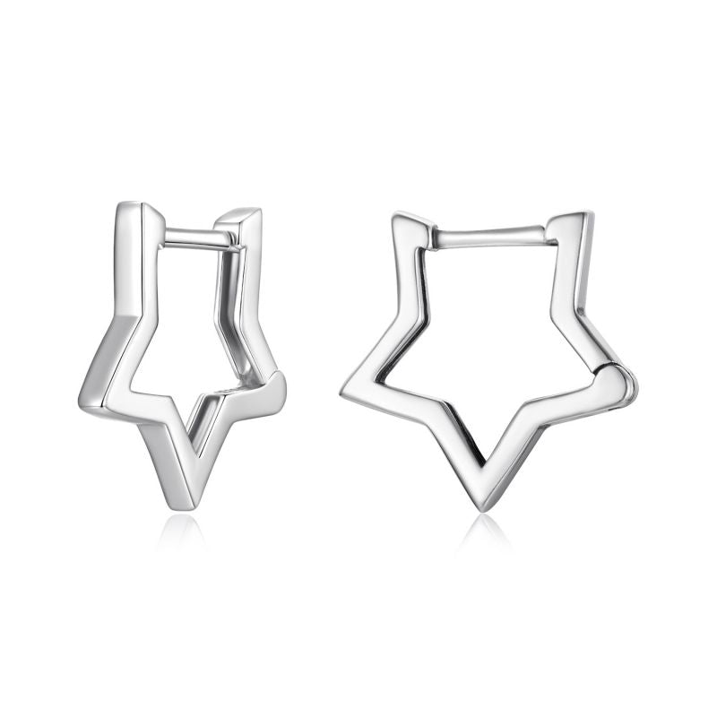 1 Pair Classical Star Sterling Silver Ear Studs