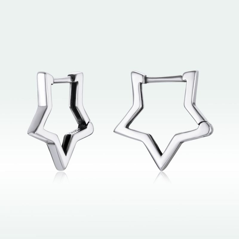 1 Pair Classical Star Sterling Silver Ear Studs