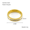 Simple Style Geometric Stainless Steel Plating Inlay Zircon 18k Gold Plated Rings