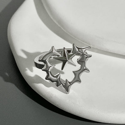 Vintage Style Simple Style Star Alloy Inlay Zircon Women's Open Rings