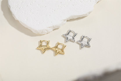 1 Pair Elegant Simple Style Star Heart Shape Butterfly Brass 14k Gold Plated White Gold Plated Ear Studs