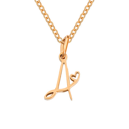 Simple Style Letter Stainless Steel Titanium Steel Plating Pendant Necklace