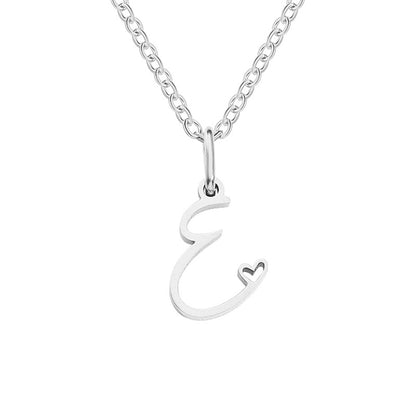 Simple Style Letter Stainless Steel Titanium Steel Plating Pendant Necklace