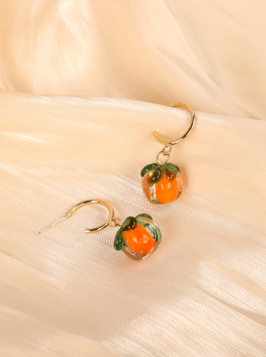 1 Pair Lady Romantic Persimmon Zinc Alloy Drop Earrings