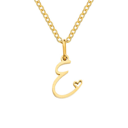 Simple Style Letter Stainless Steel Titanium Steel Plating Pendant Necklace