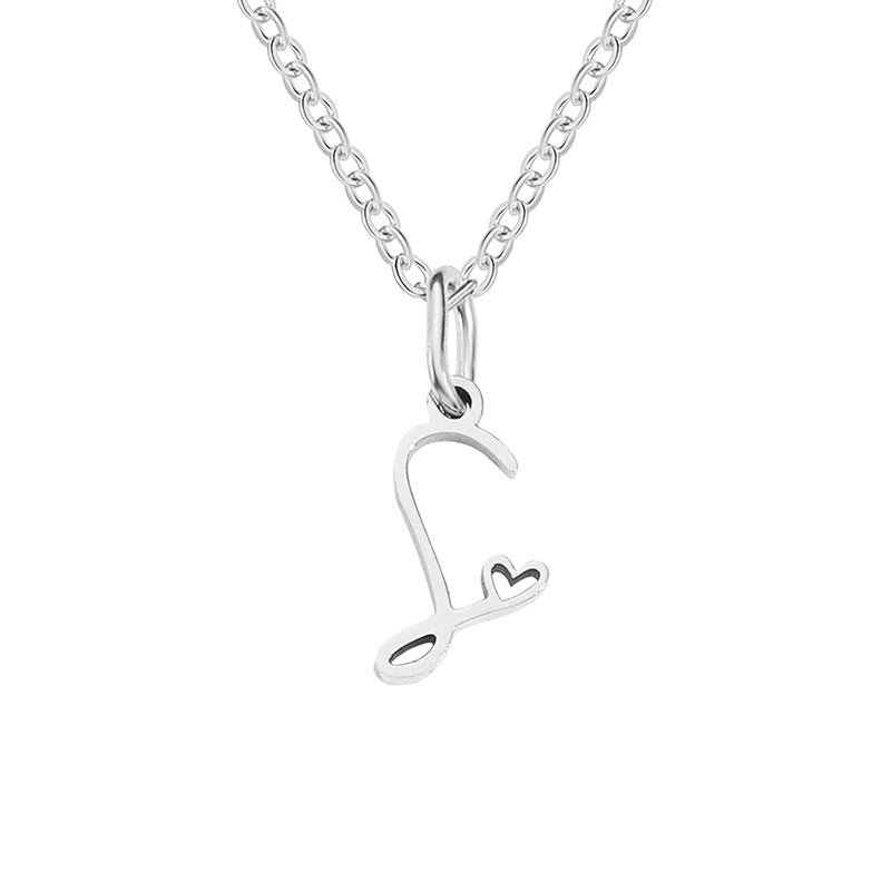 Simple Style Letter Stainless Steel Titanium Steel Plating Pendant Necklace