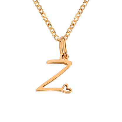 Simple Style Letter Stainless Steel Titanium Steel Plating Pendant Necklace