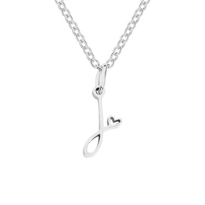 Simple Style Letter Stainless Steel Titanium Steel Plating Pendant Necklace