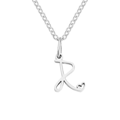 Simple Style Letter Stainless Steel Titanium Steel Plating Pendant Necklace