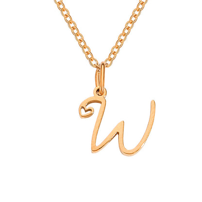 Simple Style Letter Stainless Steel Titanium Steel Plating Pendant Necklace