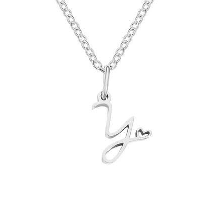 Simple Style Letter Stainless Steel Titanium Steel Plating Pendant Necklace