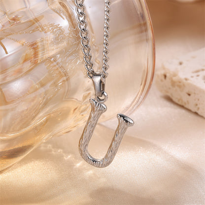 Sweet Simple Style Artistic Letter Stainless Steel Plating 18k Gold Plated Pendant Necklace