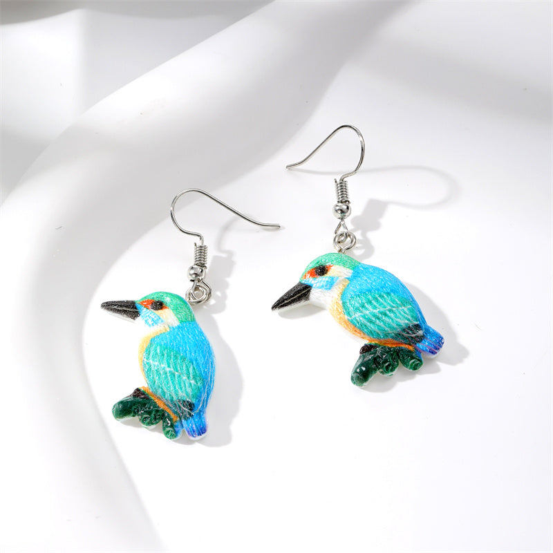 Wholesale Jewelry Cute Simple Style Bird Resin Drop Earrings