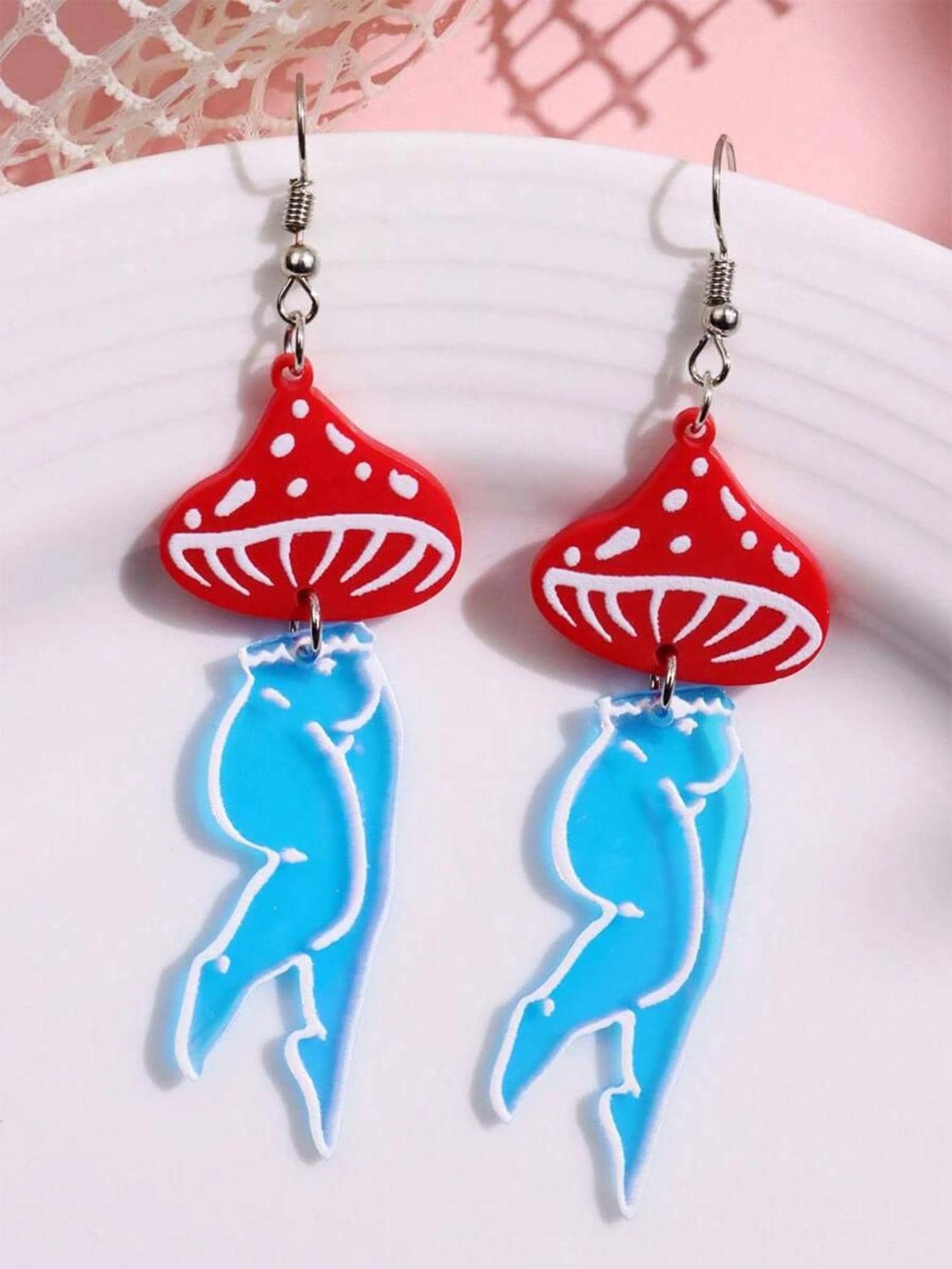 Wholesale Jewelry Ig Style Cute Mushroom Arylic Drop Earrings