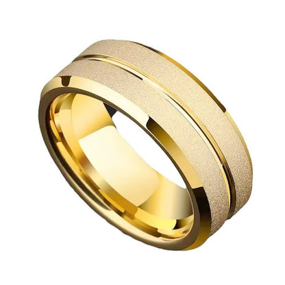 Wholesale Simple Style Solid Color Titanium Steel Plating 18k Gold Plated Rings