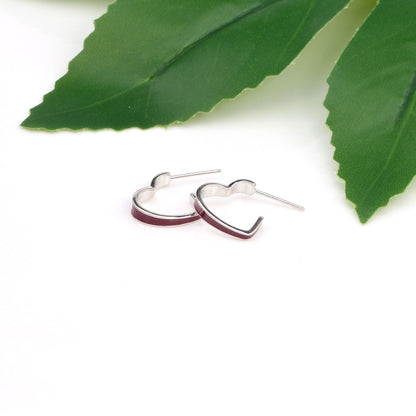 1 Pair Simple Style Heart Shape Epoxy Plating Sterling Silver Ear Studs