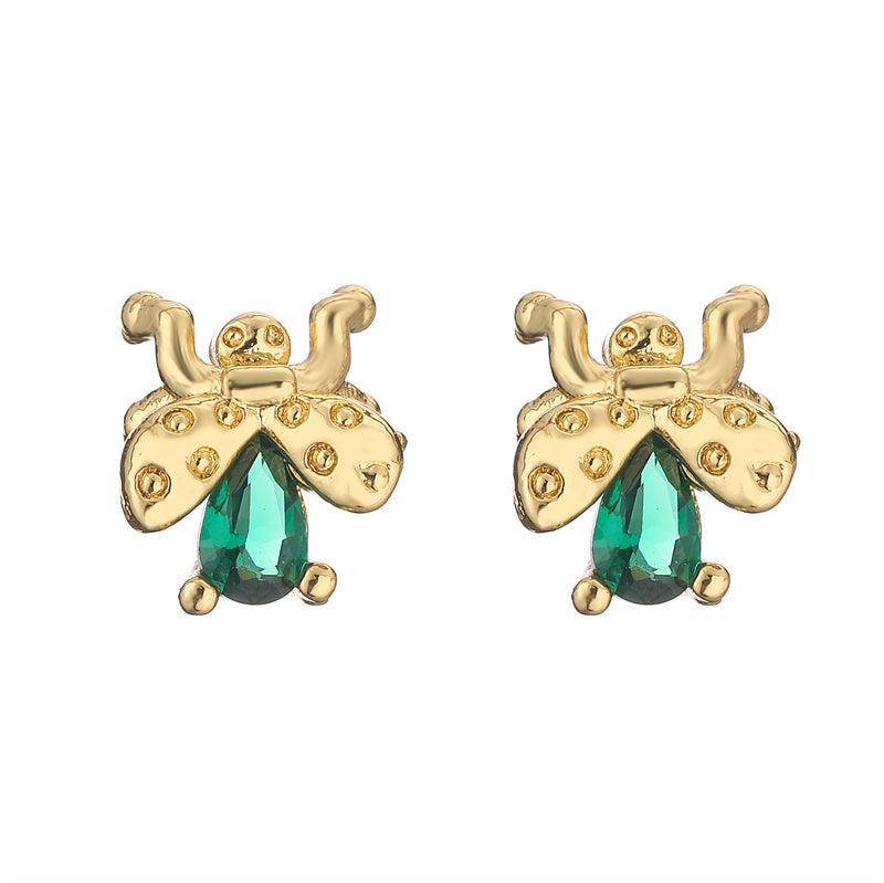 1 Pair Elegant Streetwear Water Droplets Snake Plating Inlay Copper Zircon Gold Plated Ear Studs