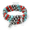 Ethnic Style Round Turquoise Beaded Bracelets