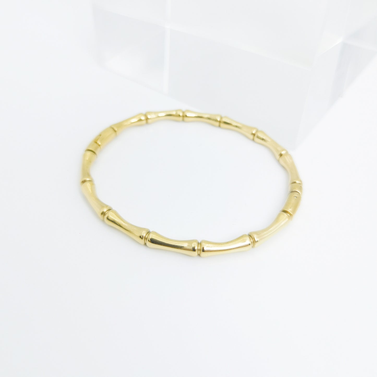 Chinoiserie Casual Bamboo Solid Color Titanium Steel Plating Bangle