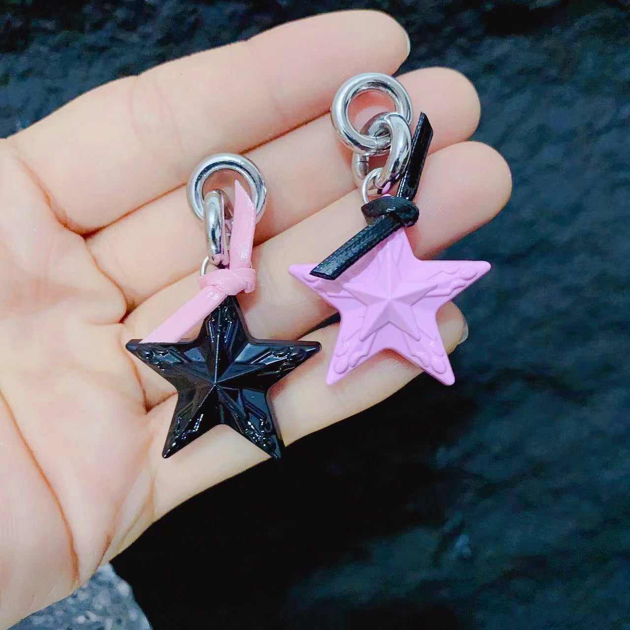 1 Pair Cool Style Pentagram Alloy Drop Earrings